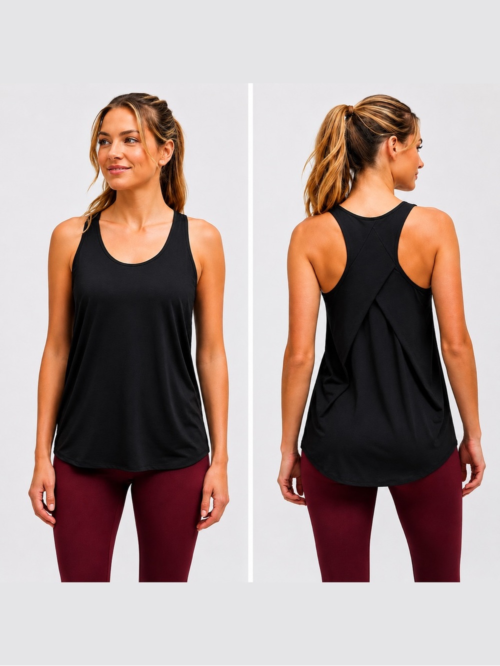 Lululemon Essential Pleated Back Tank Top Black Size 6 NWT